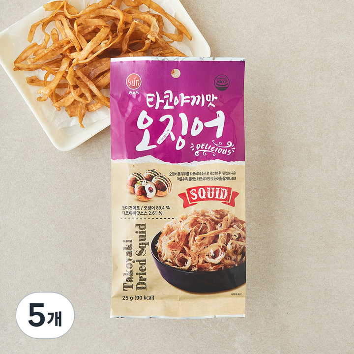 타코야끼맛 오징어, 5개, 25g
