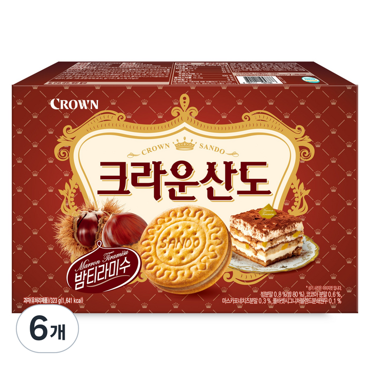 크라운산도 밤 티라미수, 323g, 6개