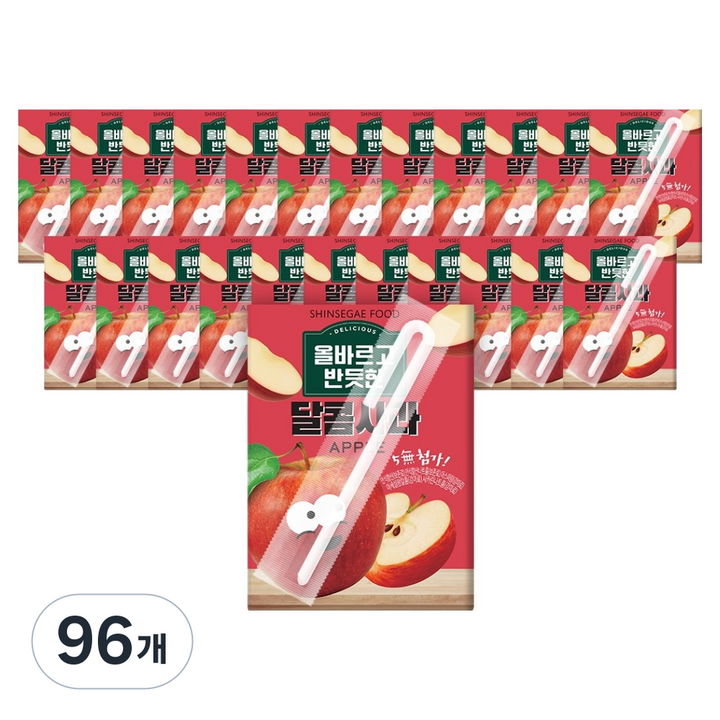 신세계푸드 올바르고 반듯한 달콤사과 주스, 120ml, 96개
