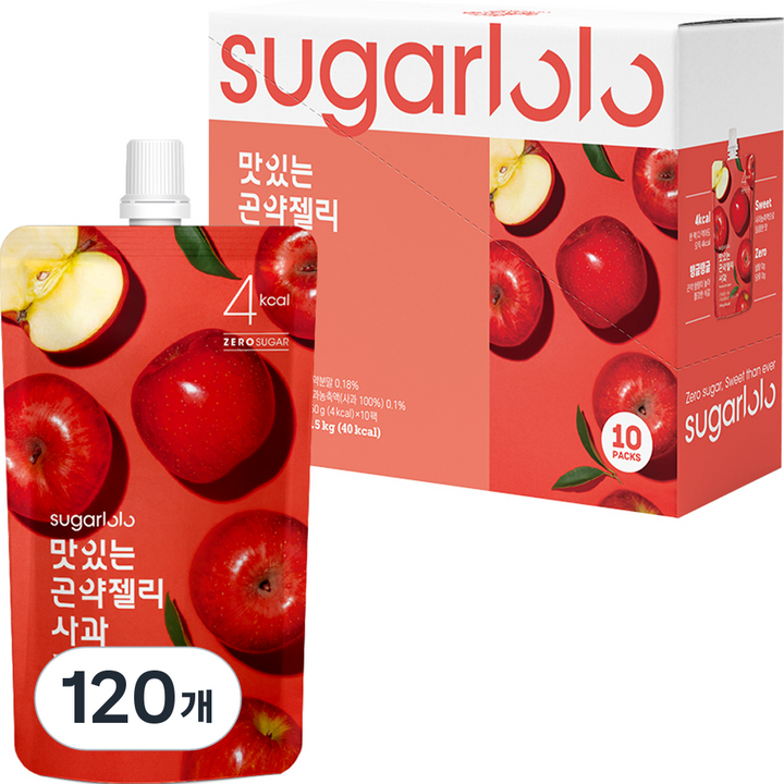 슈가로로 맛있는 곤약젤리 사과 10개입, 150g, 120개