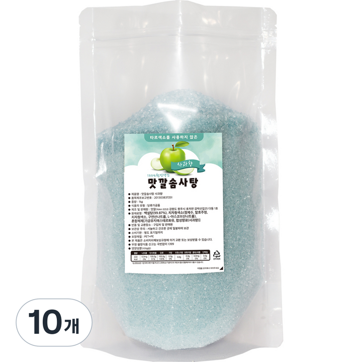 맛깔슈가 솜사탕 설탕 사과향, 1kg, 10개