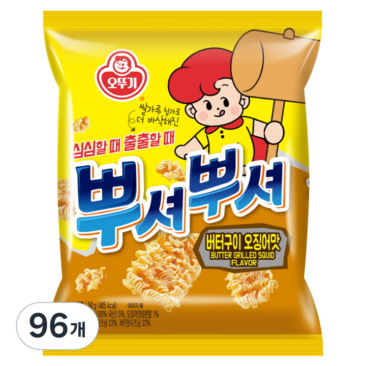 오뚜기 뿌셔뿌셔 버터오징어맛, 90g, 96개