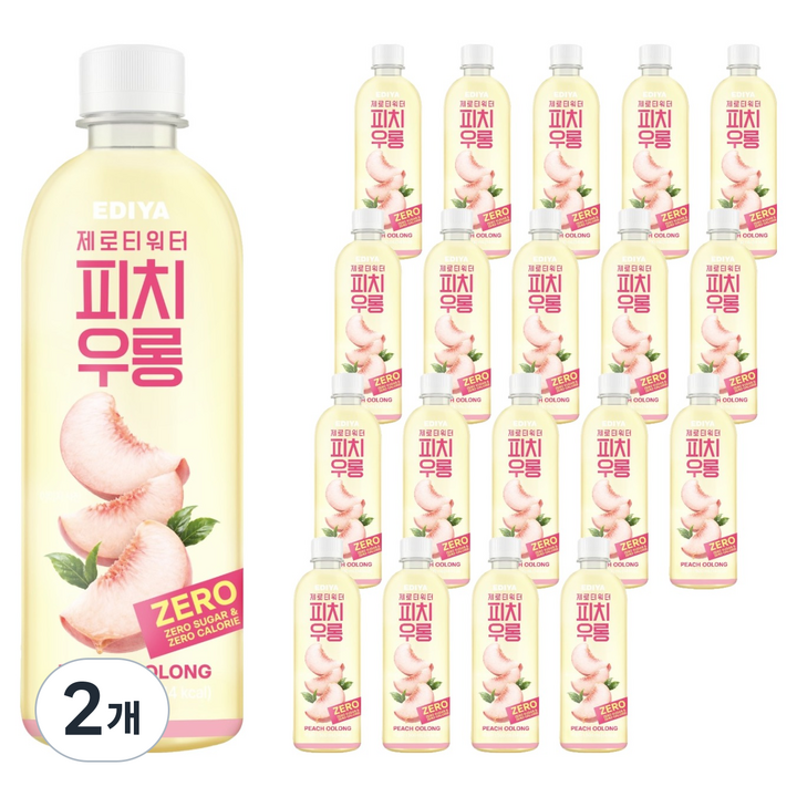 이디야 제로티 워터 피치우롱 20p, 2개, 500ml