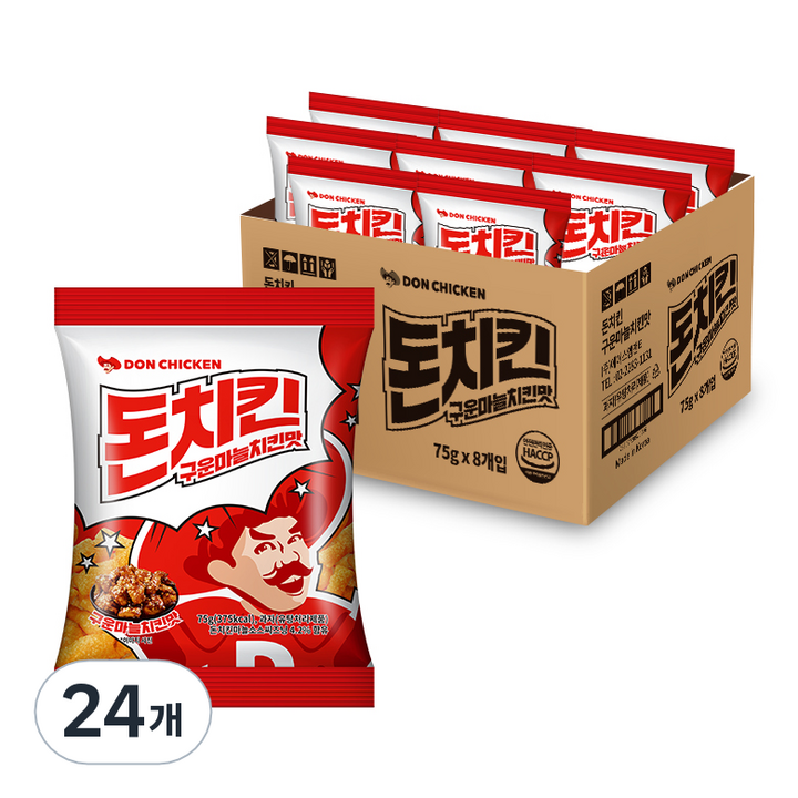 돈치킨 구운마늘 치킨맛 스낵, 24개, 75g