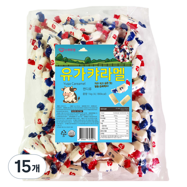 스위트영 유가 캬라멜, 1kg, 15개