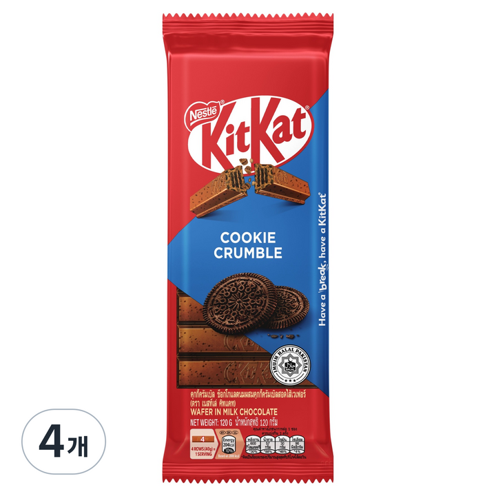 KitKat 타블렛 쿠키크럼블, 120g, 4개