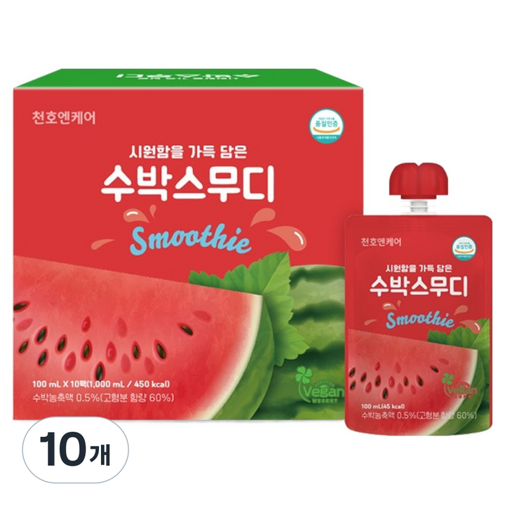 천호엔케어 시원함을 담은 수박스무디, 1L, 10개