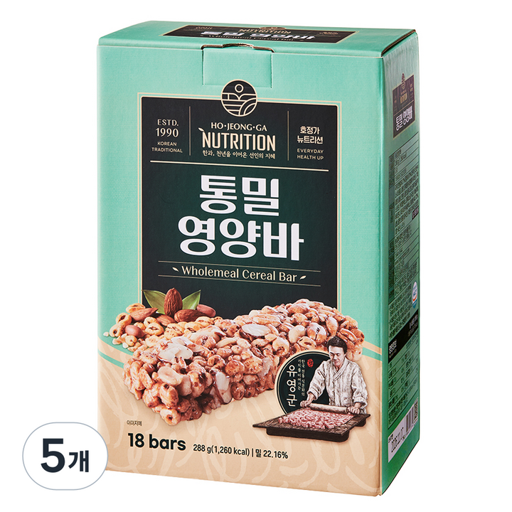 호정가 통밀 영양바 18p, 288g, 5개