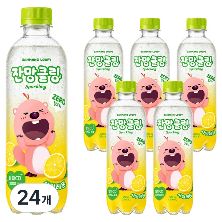 아이코닉스 잔망클링 사워레몬 탄산음료, 24개, 500ml