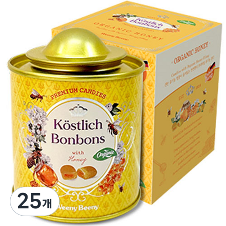 위니비니 퀘스틀리히봉봉 벌꿀캔디, 65g, 25개