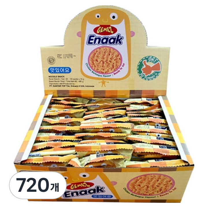 에낙 라면 스낵 치킨바베큐맛, 16g, 720개