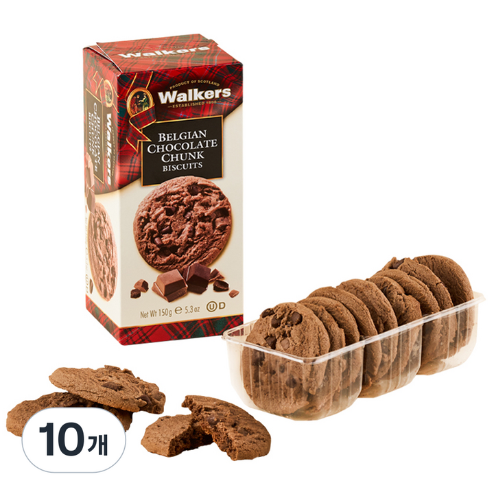 워커스쇼트브레드 초콜릿 청크 비스킷, 150g, 10개