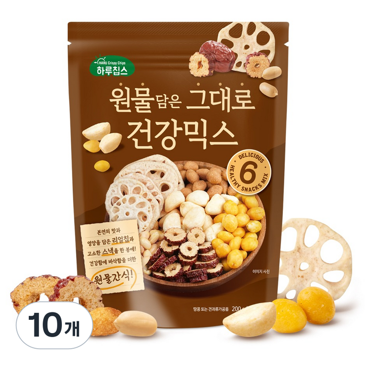 하루칩스 원물담은 그대로 건강믹스, 10개, 200g