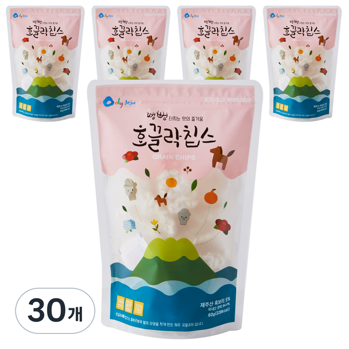제주마미 호끌락 칩스 뻥튀기, 60g, 30개