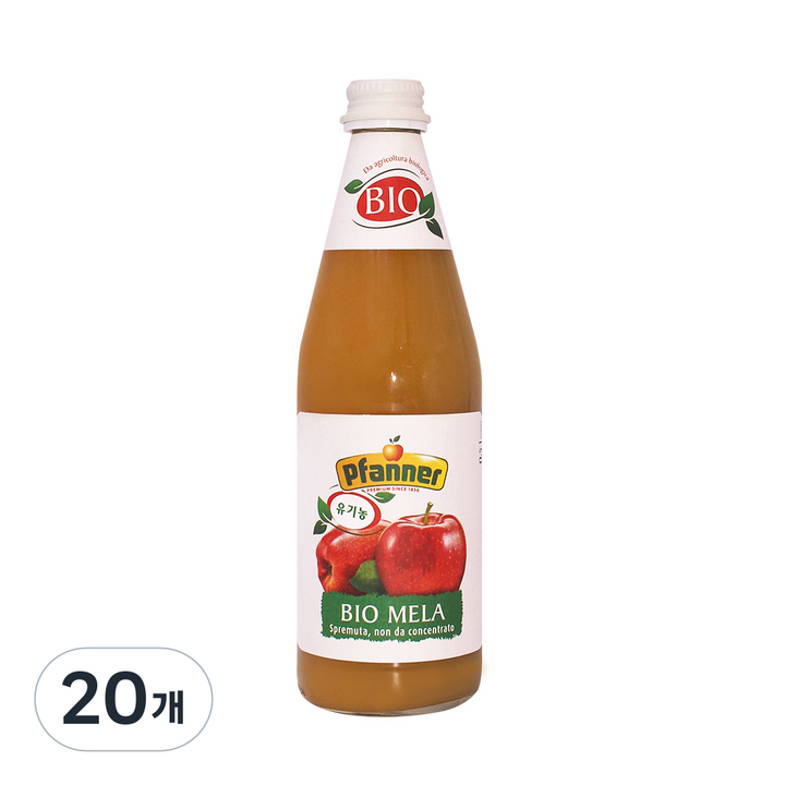 파너 유기농 착즙 사과주스, 500ml, 20개