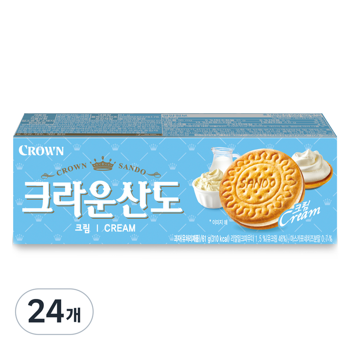 크라운산도 크림, 61g, 24개