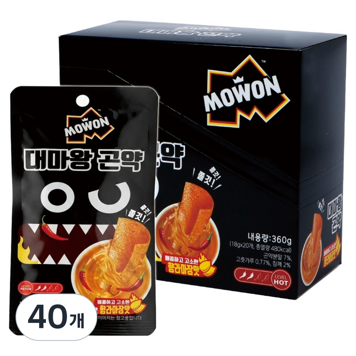 모원 대마왕 곤약 향라마장맛, 18g, 40개