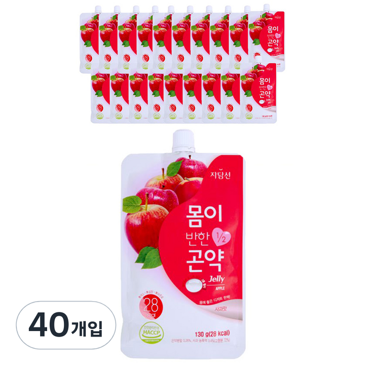 자담선 몸이반한 곤약젤리 사과맛, 130g, 40개