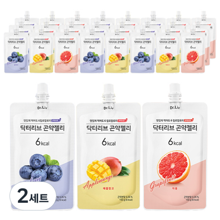 닥터리브 곤약젤리 애플망고 150g x 10p + 블루베리 150g x 10p + 자몽 150g x 10p 세트, 2세트
