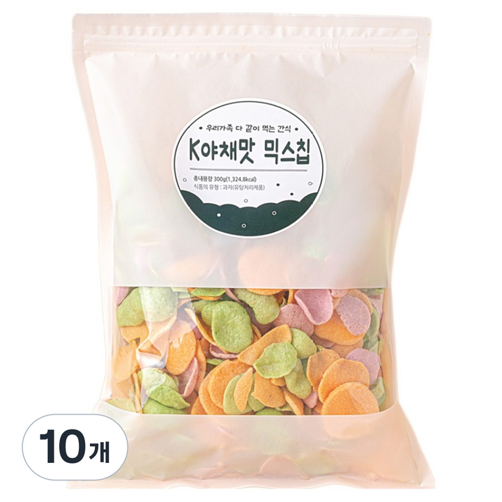 K야채맛 믹스칩 뻥튀기, 300g, 10개