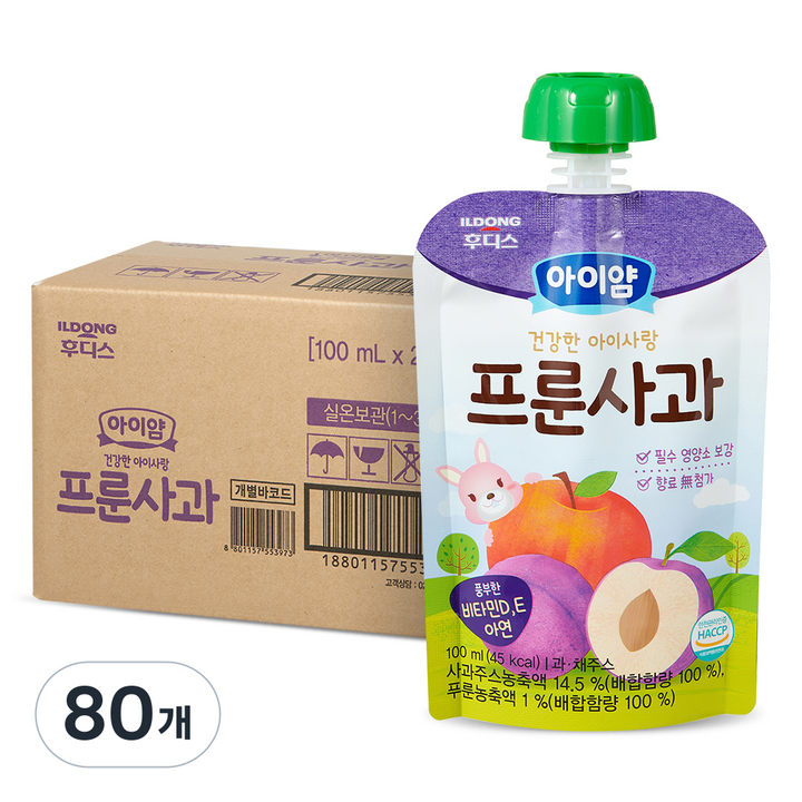 일동후디스 아이얌 건강한 아이사랑 주스, 100ml, 80개