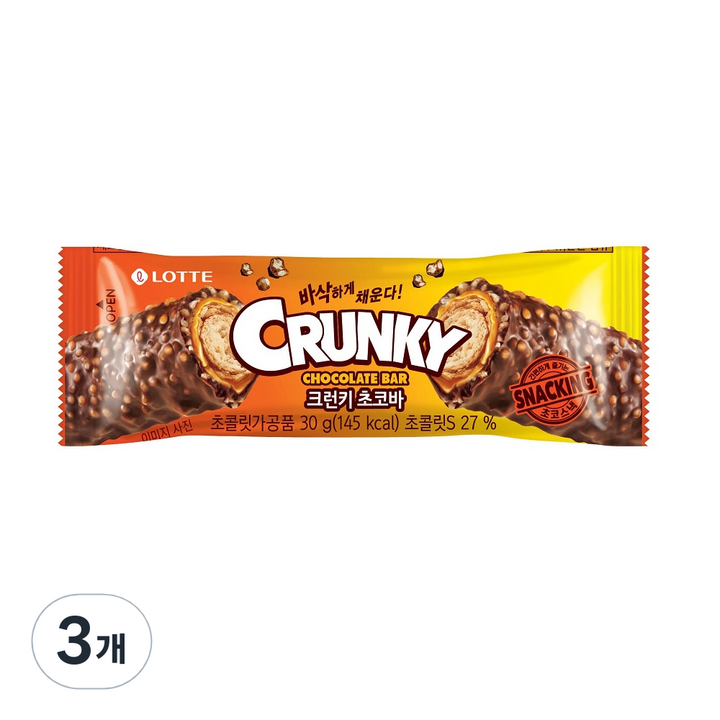 크런키 초코바, 30g, 3개