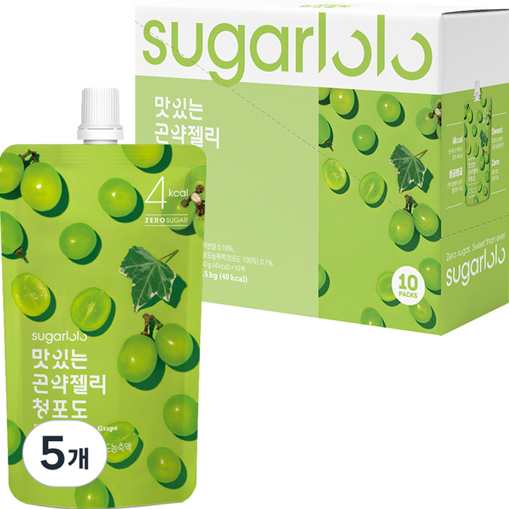 슈가로로 맛있는 곤약젤리 청포도 10개입, 1.5kg, 5개