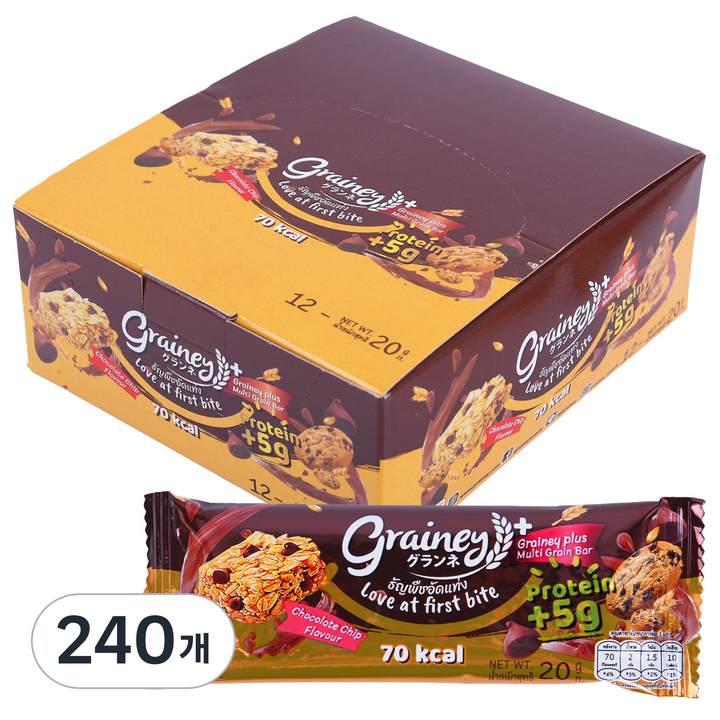 그레이니 멀티그레인바 초콜릿칩 1cm, 20g, 240개