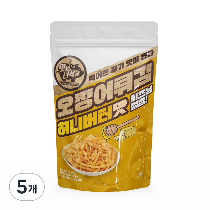 맛있는 녀석들 오징어튀김 허니버터맛, 5개, 100g
