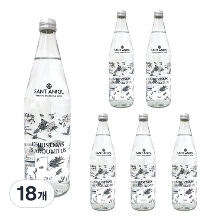 산타니올 크리스마스 탄산수, 18개, 750ml