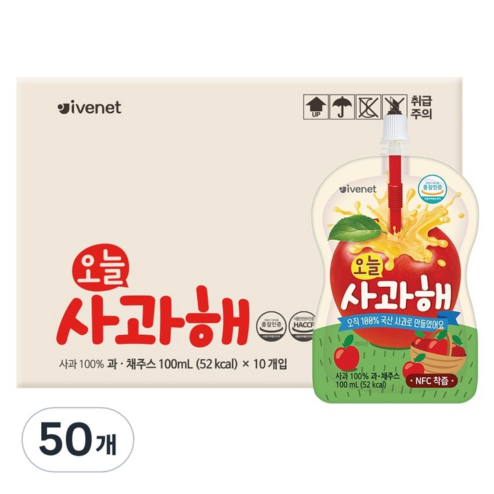 아이배냇 오늘사과해 주스, 100ml, 50개