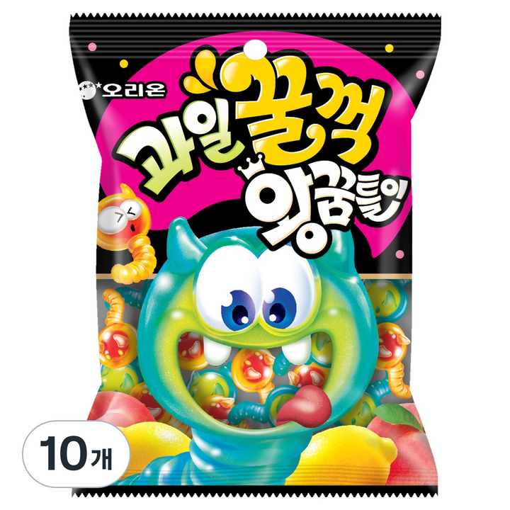 오리온 과일꿀꺽 왕꿈틀이, 75g, 10개