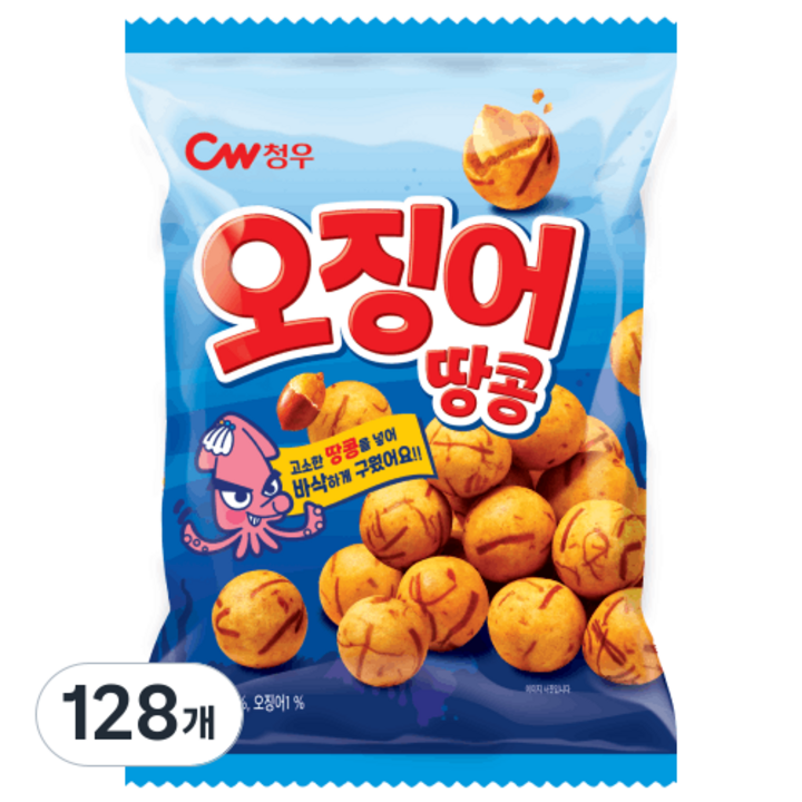 청우식품 오징어땅콩, 90g, 128개