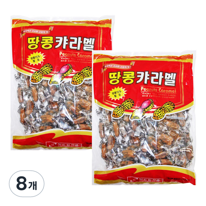 맛드린식품 땅콩캬라멜, 600g, 8개
