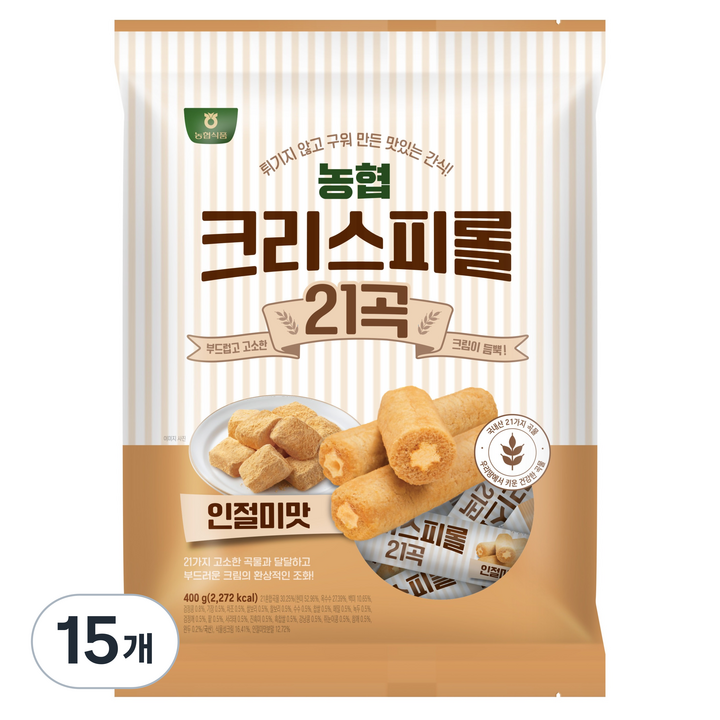 농협식품 크리스피롤 21곡 인절미맛, 400g, 15개