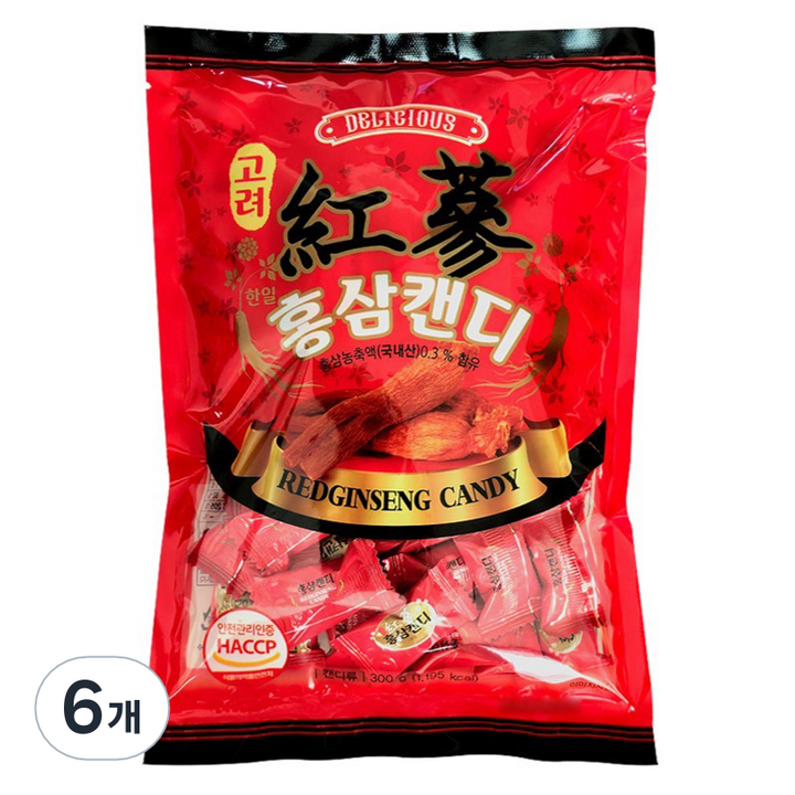 한일제과 홍삼 캔디, 6개, 300g