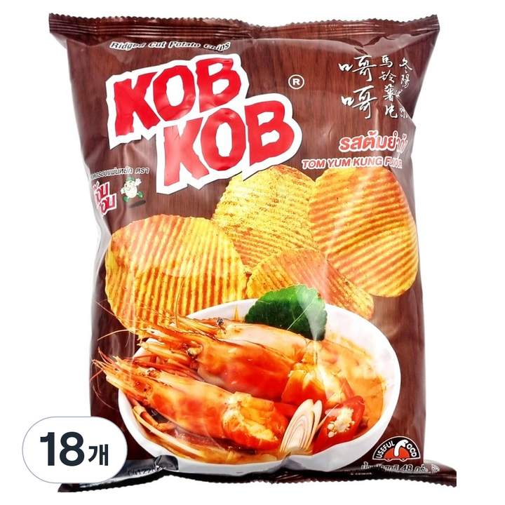 유즈풀 콥콥 포테이토 칩 똠얌꿍향, 18개, 48g