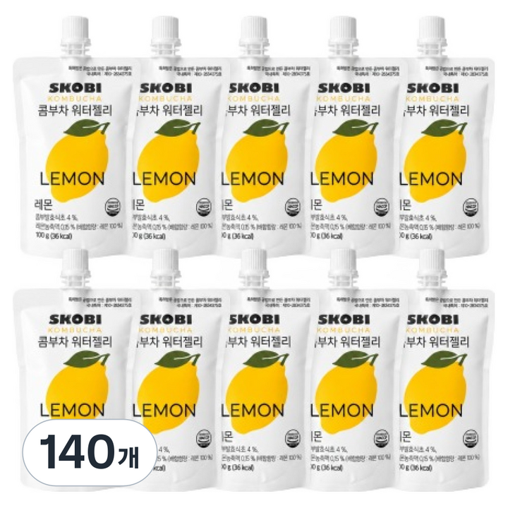 생생초 콤부차 워터젤리 레몬, 100g, 140개