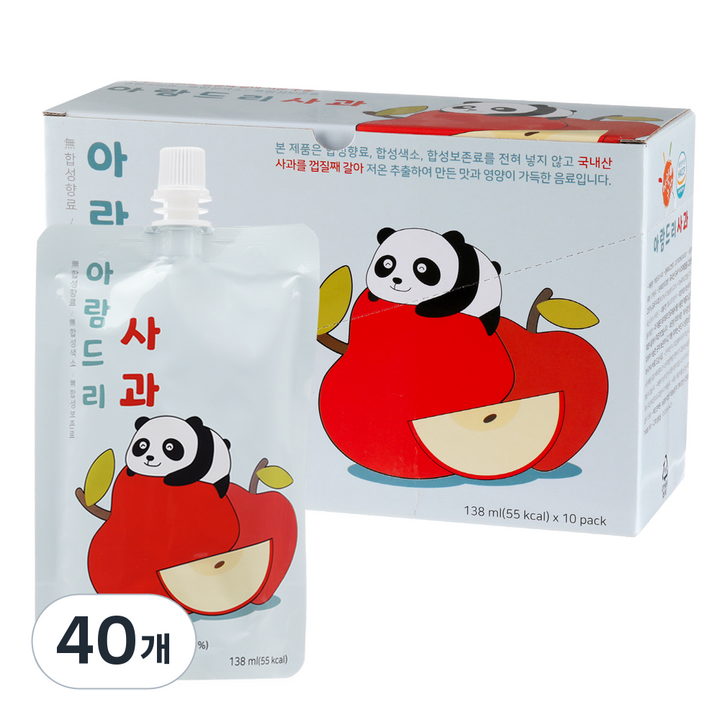 아람농장 아람드리 사과, 138ml, 40개
