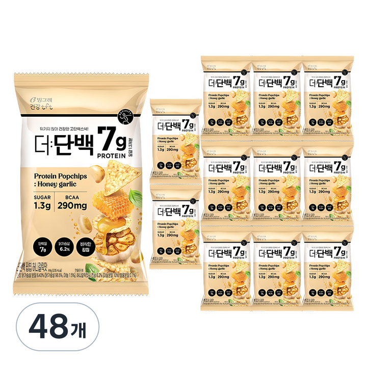 더단백 빙그레 건강tft 팝칩 허니갈릭맛, 48개, 44g