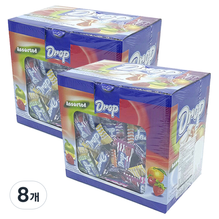 드롭 어소티트 소프트캔디 6가지맛, 1kg, 8개