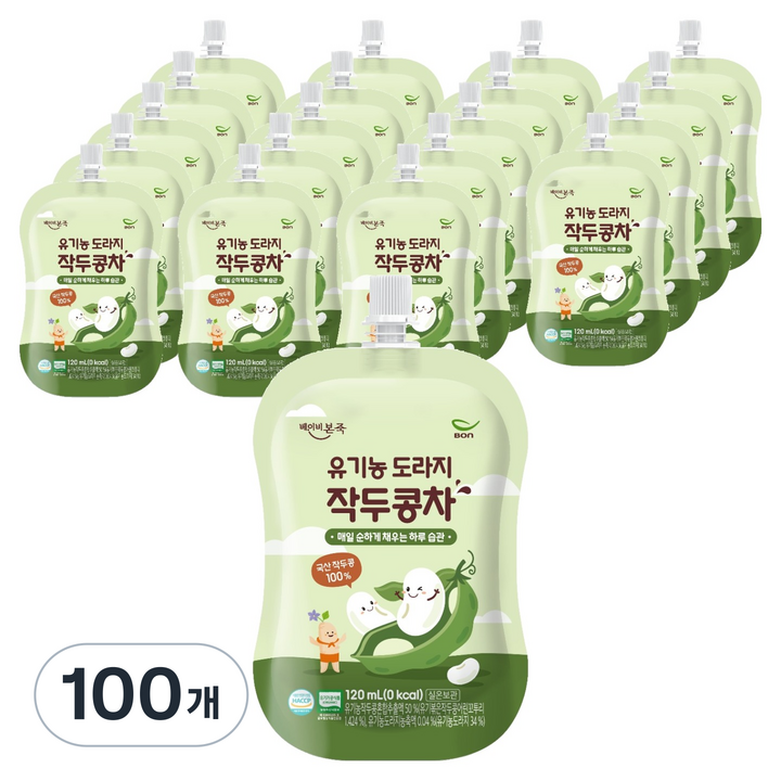 베이비본죽 유기농 도라지 작두콩차, 100개, 120ml
