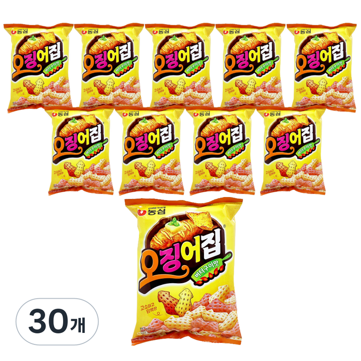 농심 오징어집 버터구이맛, 78g, 30개