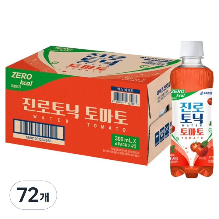 진로토닉워터 토마토, 300ml, 72개