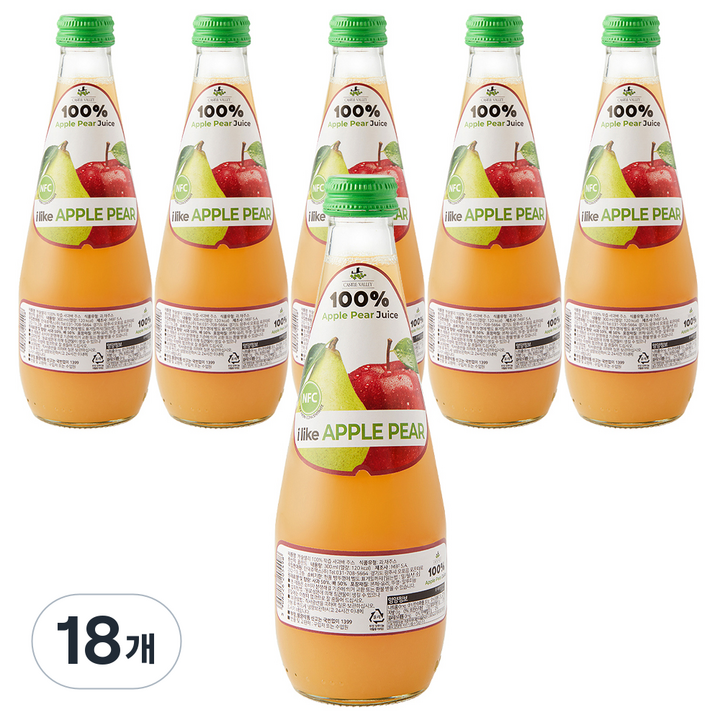 캐슬밸리 100 착즙 사과배 주스, 18개, 300ml