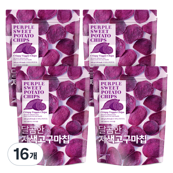 달콤한 자색고구마칩, 240g, 16개
