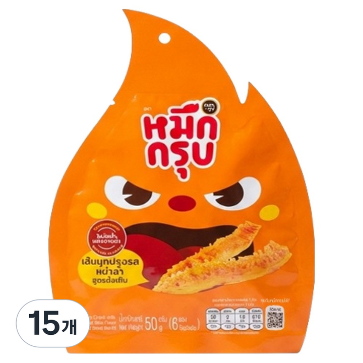 묵끄럽 마라곤약스낵 오리지널 마라맛, 50g, 15개