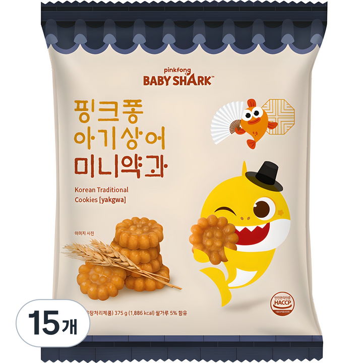 핑크퐁 아기상어 미니약과, 375g, 15개