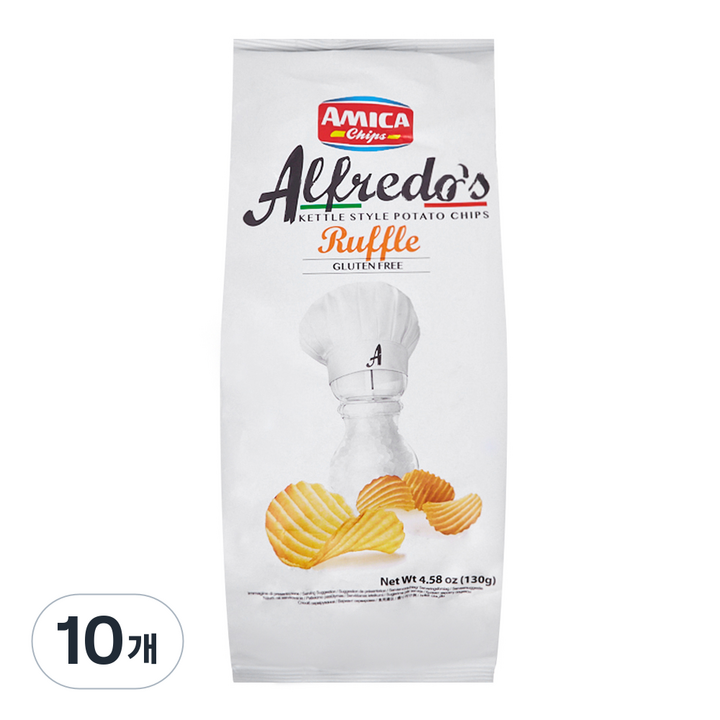 아미카칩스 알프레도 오리지널러플 감자칩, 130g, 10개