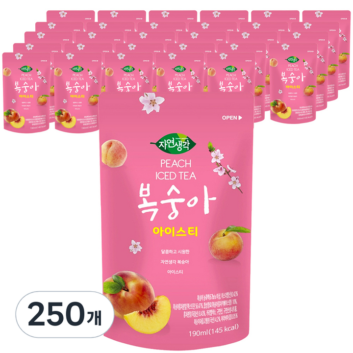 자연생각 복숭아 아이스티, 190ml, 250개